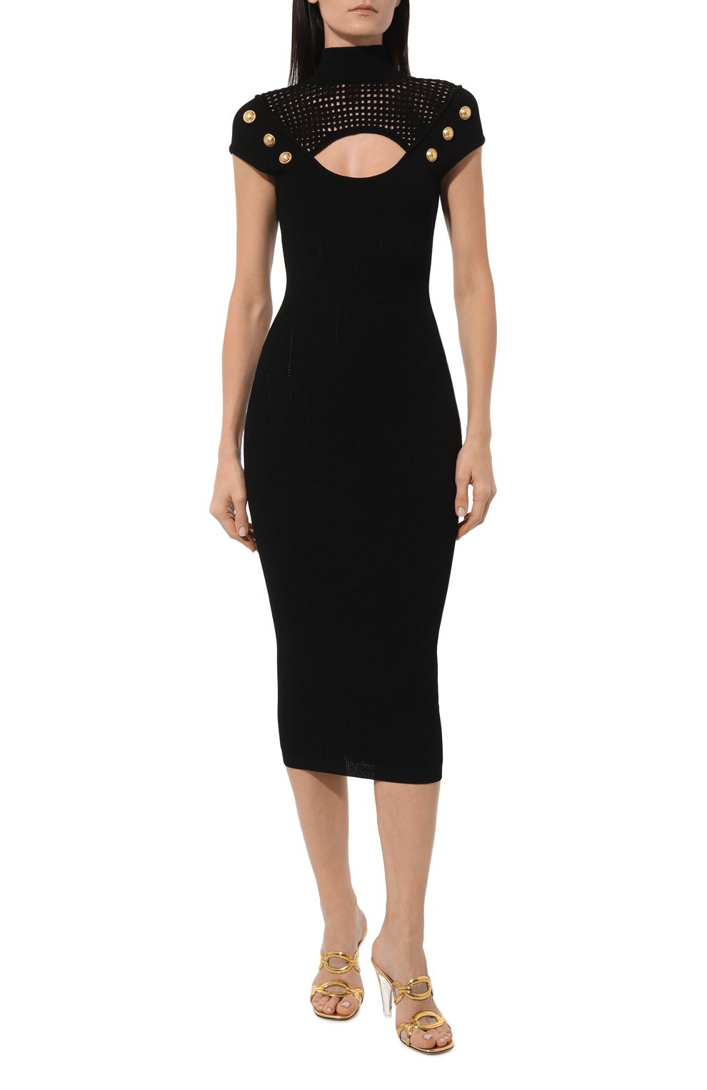 Платье из вискозы BALMAIN, арт. AF0RK025KE17, фото 3
