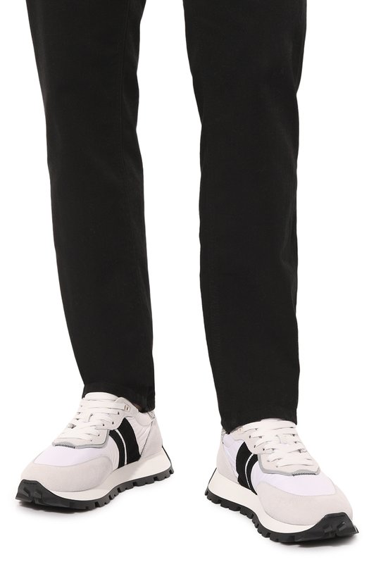 Комбинированные кроссовки Roberto Cavalli Чёрный, белый, фото 3