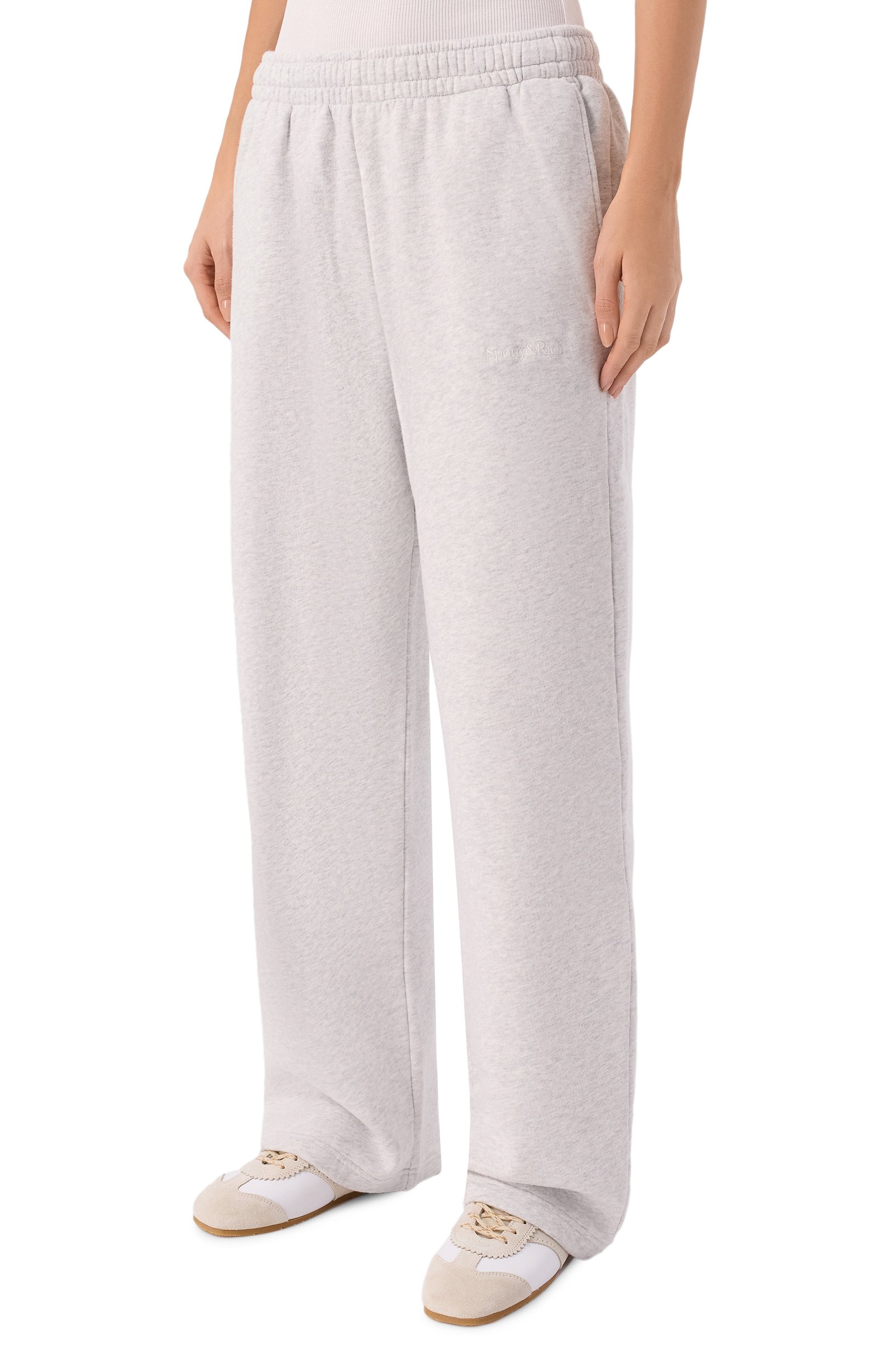 Хлопковые брюки SPORTY AND RICH серого цвета по цене 29300 руб., арт. PA08884300GY03, фото 3 Хлопковые брюки SPORTY AND RICH, арт. PA08884300GY03, фото 3