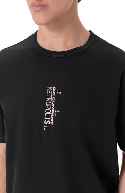 Хлопковая футболка C.P. COMPANY черного цвета по цене 19300 руб., арт. 19CLTS057A006370W, фото 5 Хлопковая футболка C.P. COMPANY, арт. 19CLTS057A006370W, фото 5