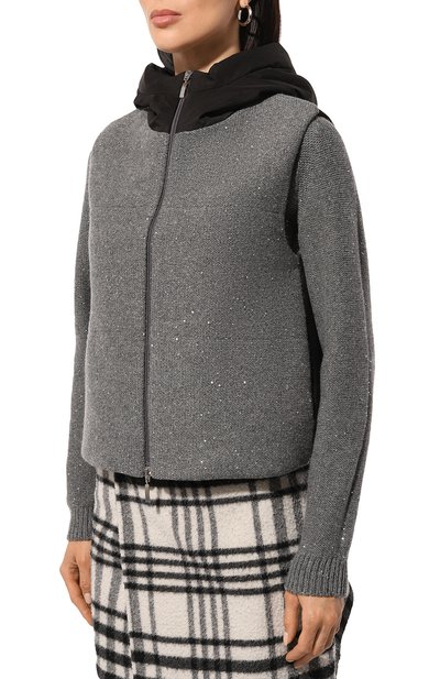 Комбинированный жилет GRAN SASSO серого цвета по цене 69350 руб., арт. 78253/69353, фото 3 Комбинированный жилет GRAN SASSO, арт. 78253/69353, фото 3