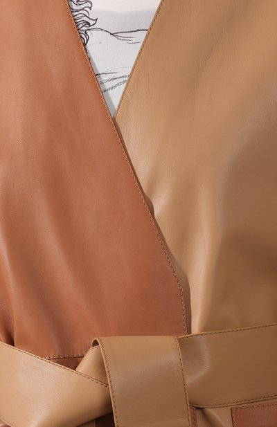 Кожаное пальто с поясом LOEWE коричневого цвета по цене 294500 руб., арт. S1191111CL, фото 5 Кожаное пальто с поясом LOEWE, арт. S1191111CL, фото 5