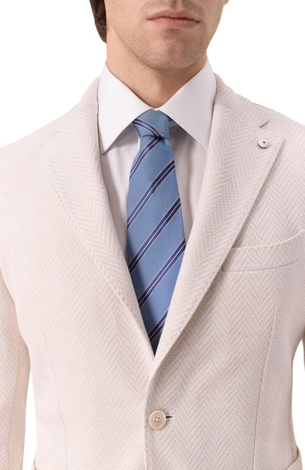 Мужской шелковый галстук ZEGNA голубого цвета, арт. 1P8/Z9D01TA9 | Фото 2 (Материал: Шелк, Текстиль; Материал сплава: Проставлено; Нос: Не проставлено)