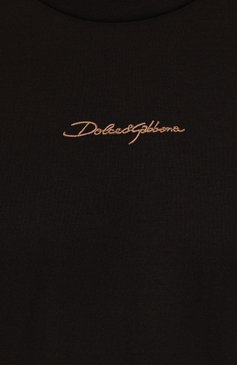 Мужская хлопковая футболка DOLCE & GABBANA темно-коричневого цвета, арт. G8RN8Z/G7NUB | Фото 5 (Рукава: Короткие; Драгоценные камни: Проставлено; Длина (для топов): Стандартные; Материал внешний: Хлопок; Материал сплава: Проставлено; Принт: Без принта; Стили: Кэжуэл; Мужское Кросс-КТ: Футболка-одежда; Кросс-КТ: Джерси)