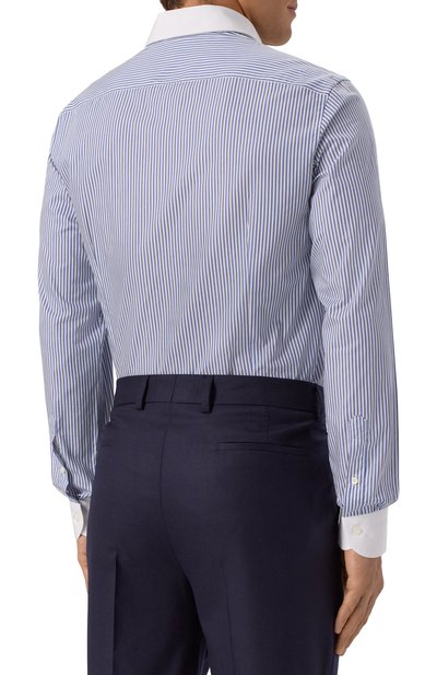 Хлопковая сорочка CANALI голубого цвета по цене 37300 руб., арт. CCLX018/GD03618, фото 4 Хлопковая сорочка CANALI, арт. CCLX018/GD03618, фото 4