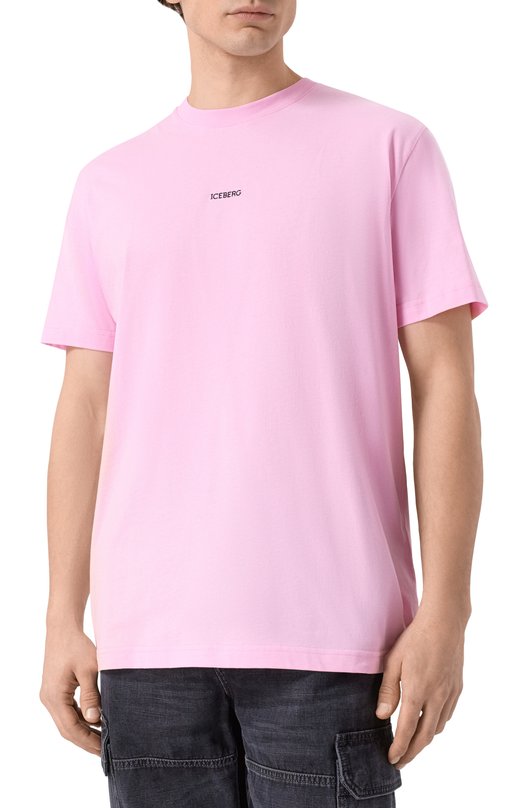 Хлопковая футболка Iceberg F045/6325 Розовый  F045/6325 Фото 3