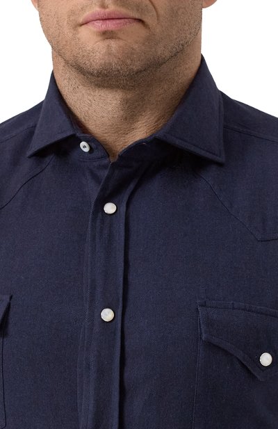 Рубашка из хлопка и лиоцелла BRUNELLO CUCINELLI, арт. MY6374008, фото 5