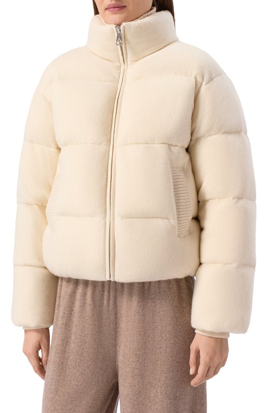 Кашемировый пуховик Addicted MK116-1 Кремовый  MK116-1 Фото 3