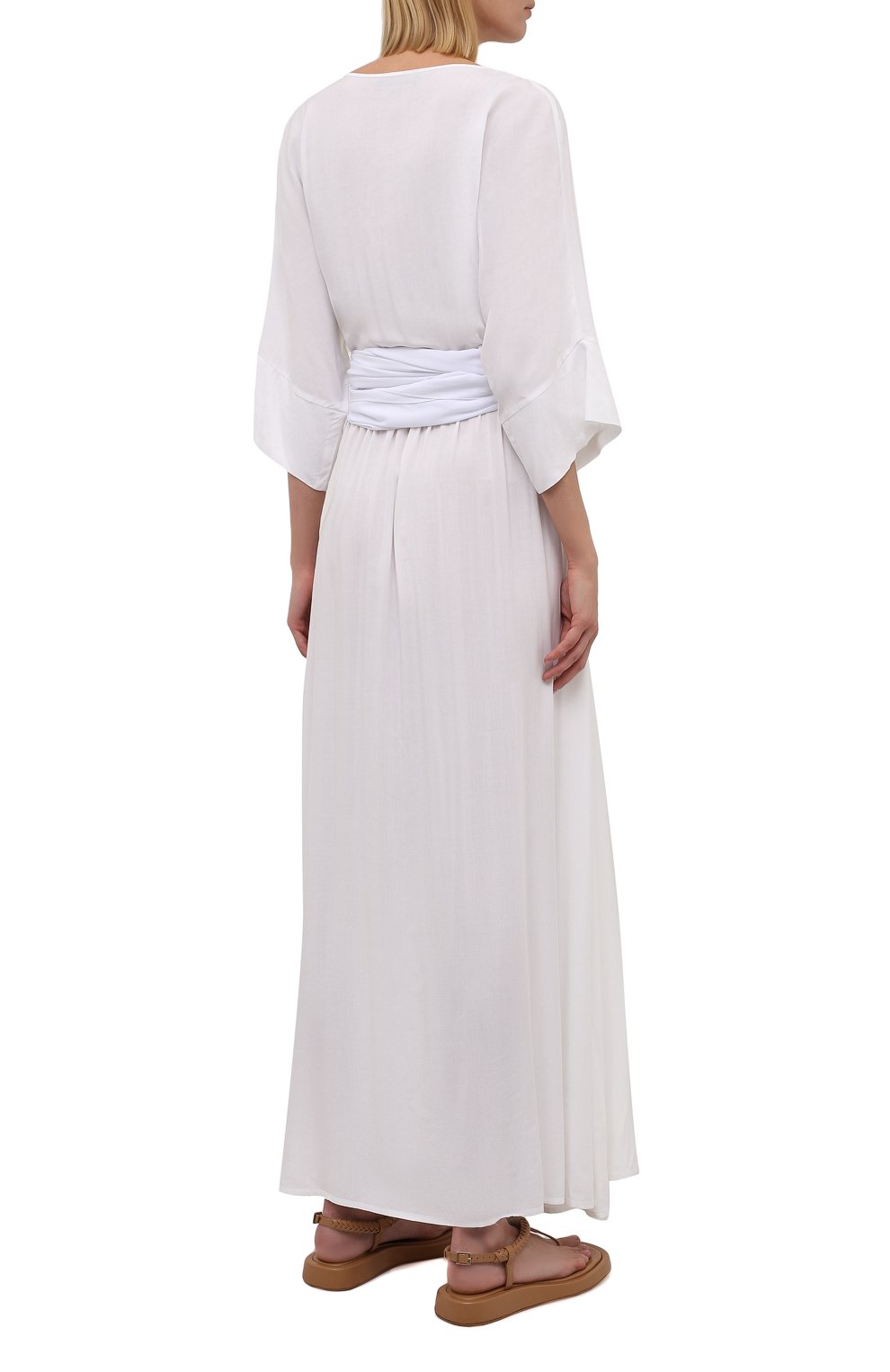 Туника из вискозы ERIKA PENA кремового цвета по цене 32950 руб., арт. VER0MAXIDRESS/CREAM, фото 4 Туника из вискозы ERIKA PENA, арт. VER0MAXIDRESS/CREAM, фото 4