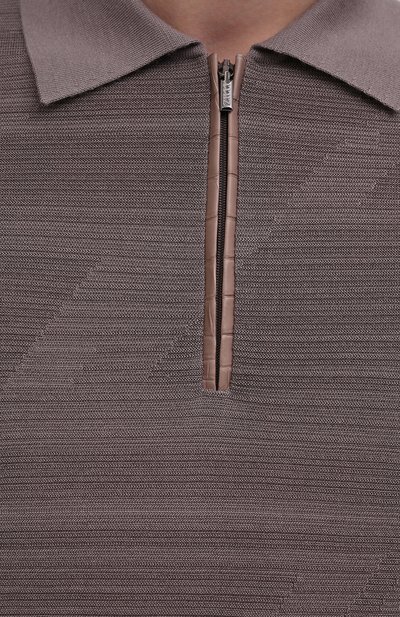 Поло с отделкой из кожи аллигатора ZILLI темно-бежевого цвета по цене 184000 руб., арт. MBW-PZ122-MISC1/ML01/AMIS, фото 5 Поло с отделкой из кожи аллигатора ZILLI, арт. MBW-PZ122-MISC1/ML01/AMIS, фото 5