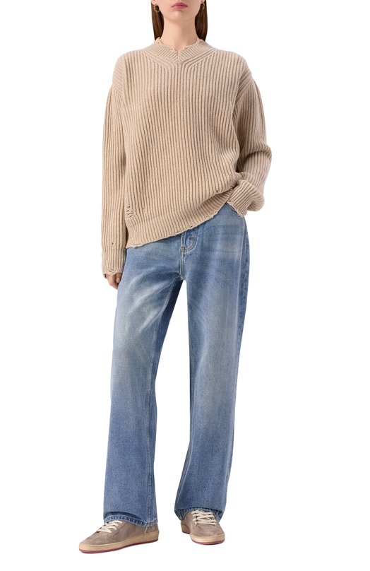 Замшевые кеды Ball Star Golden Goose Deluxe Brand GWF00327.F007474 Бежевый  GWF00327.F007474 Фото 3