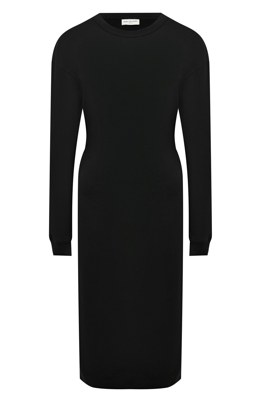 Хлопковое платье DRIES VAN NOTEN черного цвета по цене 47050 руб., арт. 222-011136-5611, фото 1 Хлопковое платье DRIES VAN NOTEN, арт. 222-011136-5611, фото 1