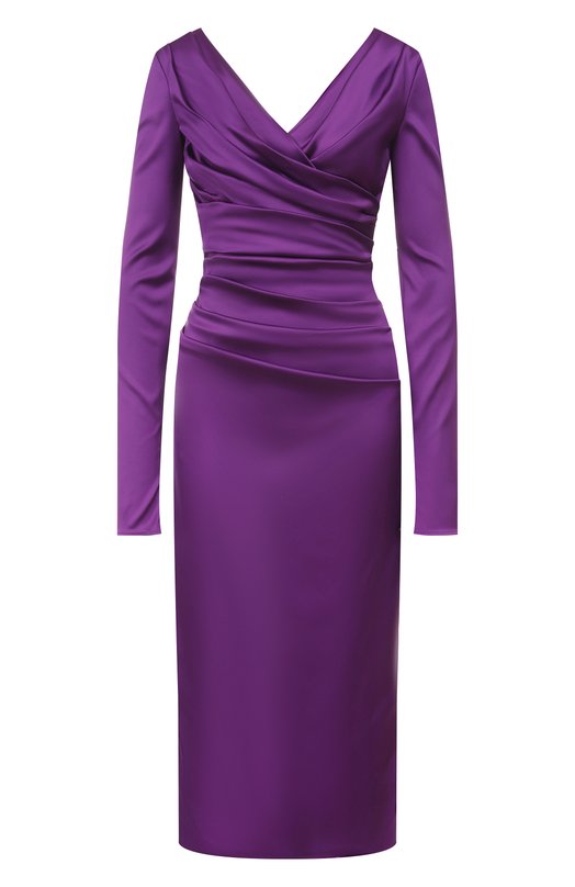 Атласное платье Dolce & Gabbana F6DJFT/FURHM Фиолетовый F6DJFT/FURHM