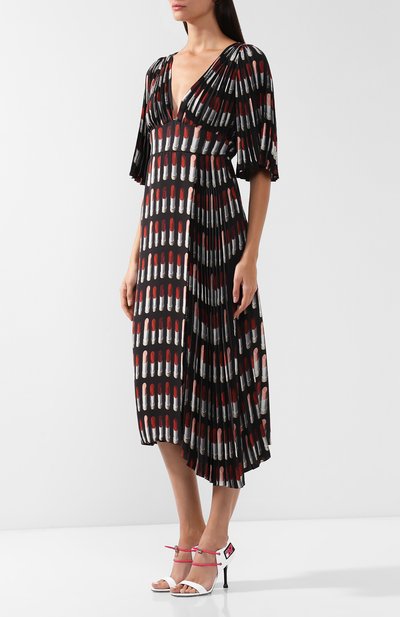 Платье-миди с v-образным вырезом и принтом PRADA, арт. P36X2-1SE3-F0002, фото 3