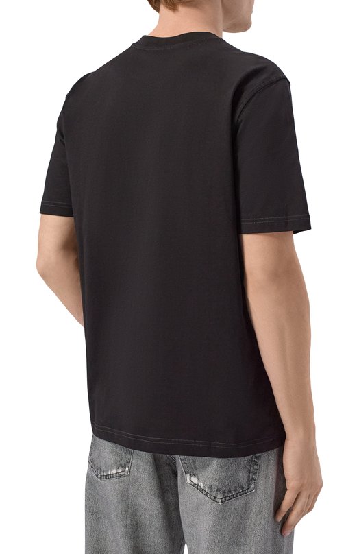 Хлопковая футболка Diesel A21037/0QIAM Чёрный  A21037/0QIAM Фото 4