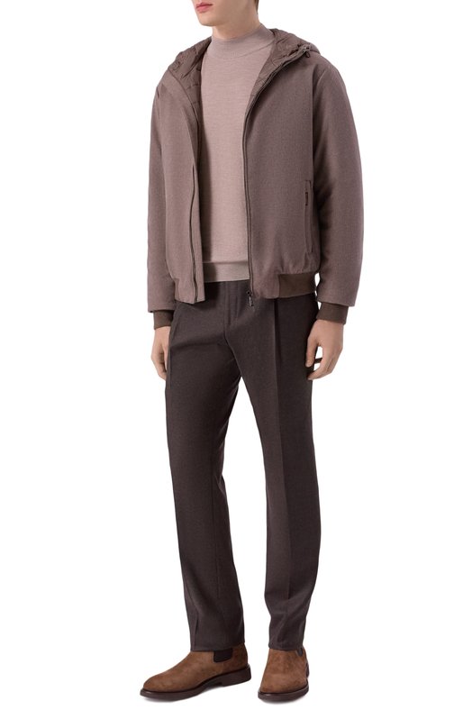 Бомбер из шерсти и кашемира Oniro-LSL Moorer 0NIR0/LSL Коричневый  0NIR0/LSL Фото 2