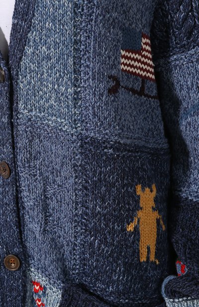 Кардиган из хлопка и шерсти POLO RALPH LAUREN синего цвета по цене 62850 руб., арт. 211752629, фото 5 Кардиган из хлопка и шерсти POLO RALPH LAUREN, арт. 211752629, фото 5