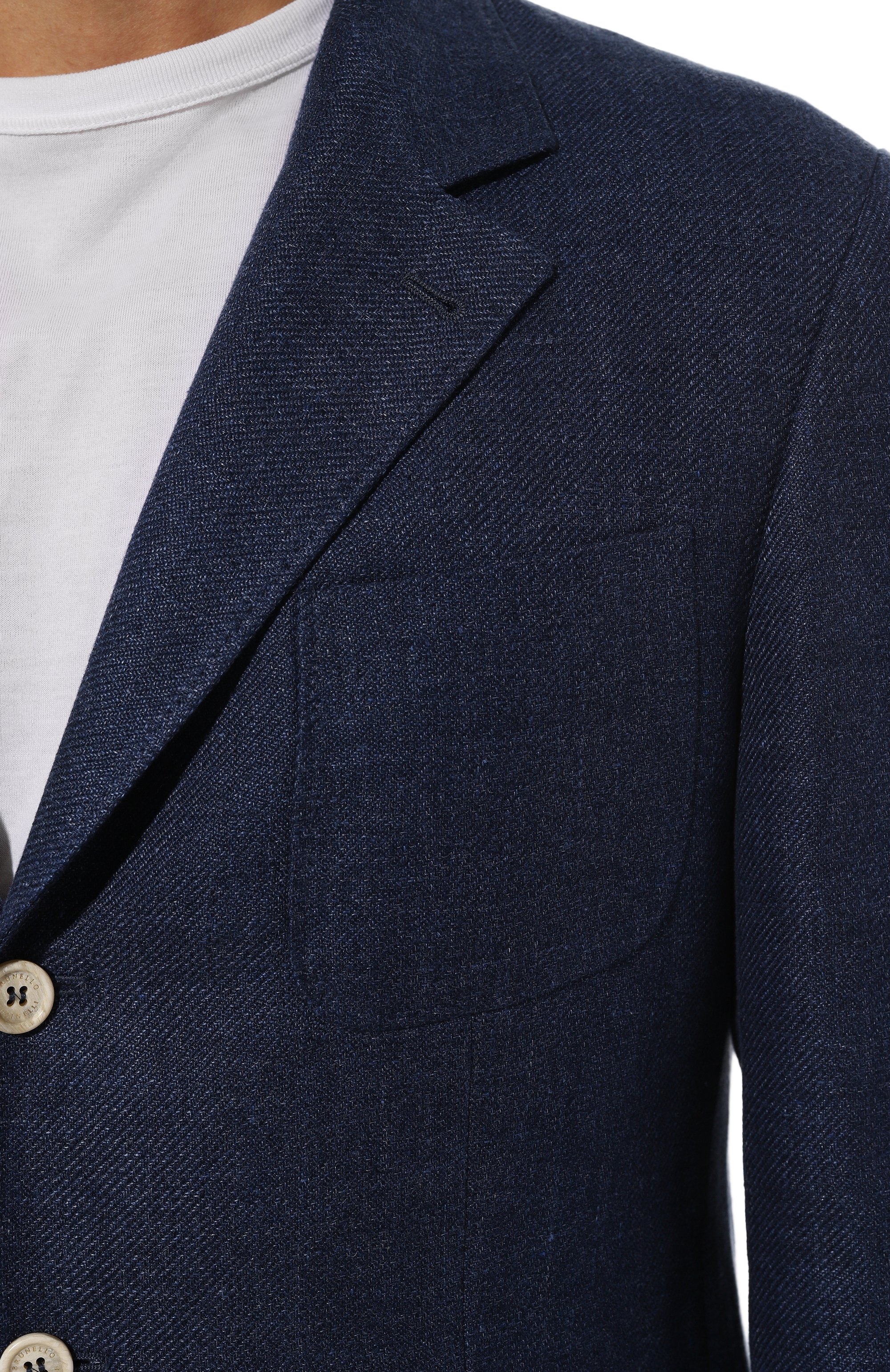 Пиджак изо льна и шерсти BRUNELLO CUCINELLI темно-синего цвета по цене 380000 руб., арт. MW4827BND, фото 7 Пиджак изо льна и шерсти BRUNELLO CUCINELLI, арт. MW4827BND, фото 7