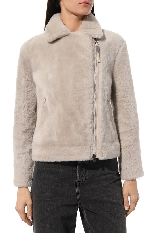 Шуба из овчины Brunello Cucinelli MPMFS2744 Бежевый  MPMFS2744 Фото 3