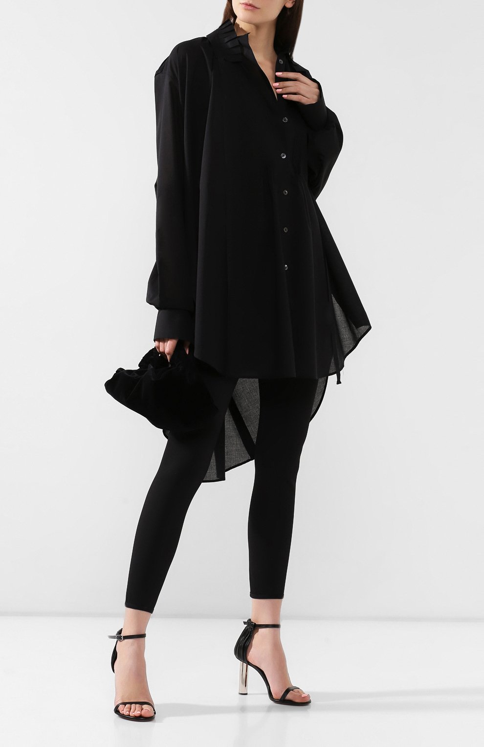 Хлопковая рубашка ANN DEMEULEMEESTER черного цвета по цене 45950 руб., арт. 1901-2012-P-120-099, фото 2 Хлопковая рубашка ANN DEMEULEMEESTER, арт. 1901-2012-P-120-099, фото 2