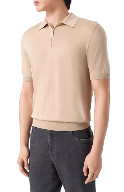 Шелковое поло STEFANO RICCI светло-бежевого цвета по цене 121000 руб., арт. K616215P31/F26101, фото 3 Шелковое поло STEFANO RICCI, арт. K616215P31/F26101, фото 3