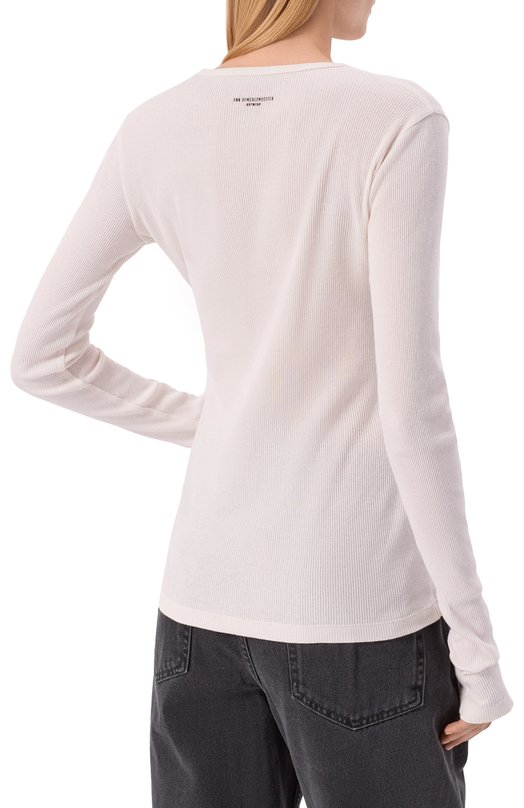 Хлопковый лонгслив Ann Demeulemeester B0013833/FA659 Кремовый  B0013833/FA659 Фото 4