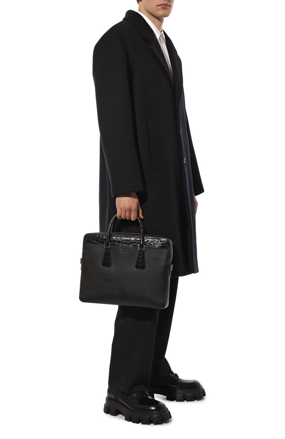 Сумка для ноутбука с отделкой из кожи каймана PRADA, арт. 2VE368-2EVL-F0002-TOL, фото 7