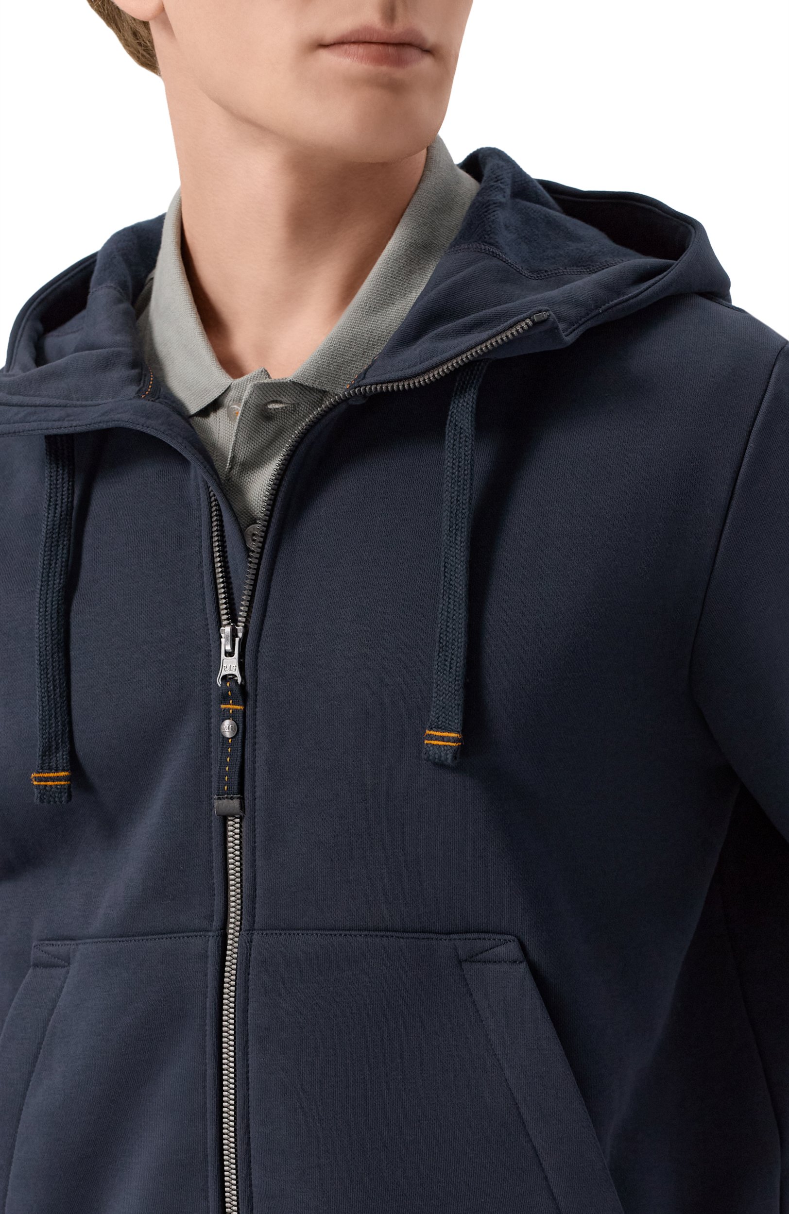 Хлопковая толстовка PARAJUMPERS темно-синего цвета по цене 33300 руб., арт. 26WMPMFLEY24, фото 5 Хлопковая толстовка PARAJUMPERS, арт. 26WMPMFLEY24, фото 5