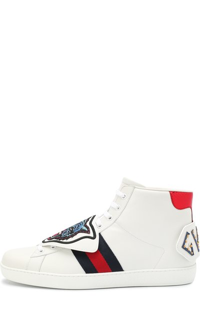 Высокие кожаные кеды ace с нашивками GUCCI, арт. 478194/D0PV0, фото 3