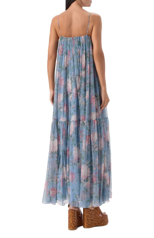 Шелковое платье Chloé CH25UR055459 Голубой  CH25UR055459 Фото 4