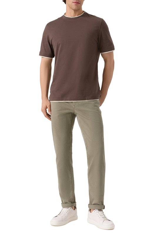 Джинсы Traditional Fit Brunello Cucinelli M277UD3210 Хаки  M277UD3210 Фото 2