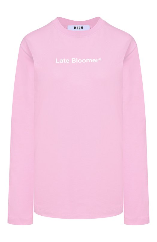 Хлопковый лонгслив MSGM 4041MDM131D/267002 Розовый 4041MDM131D/267002