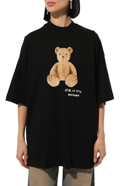 Хлопковая футболка PALM ANGELS, арт. PWAA017F24JER006, фото 3