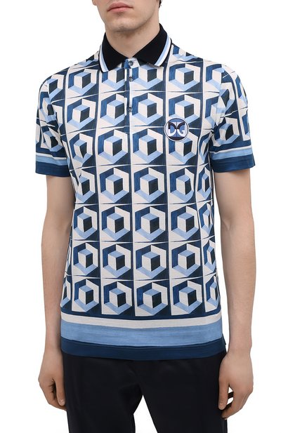 Хлопковое поло DOLCE & GABBANA голубого цвета по цене 59950 руб., арт. G8LW6Z/FI70I, фото 3 Хлопковое поло DOLCE & GABBANA, арт. G8LW6Z/FI70I, фото 3
