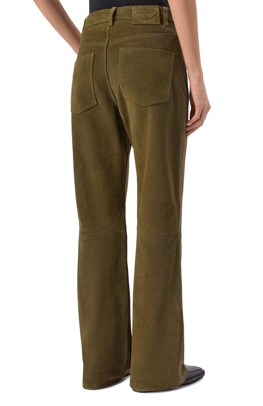 Замшевые брюки Zadig and Voltaire RWPA01105 Хаки  RWPA01105 Фото 4