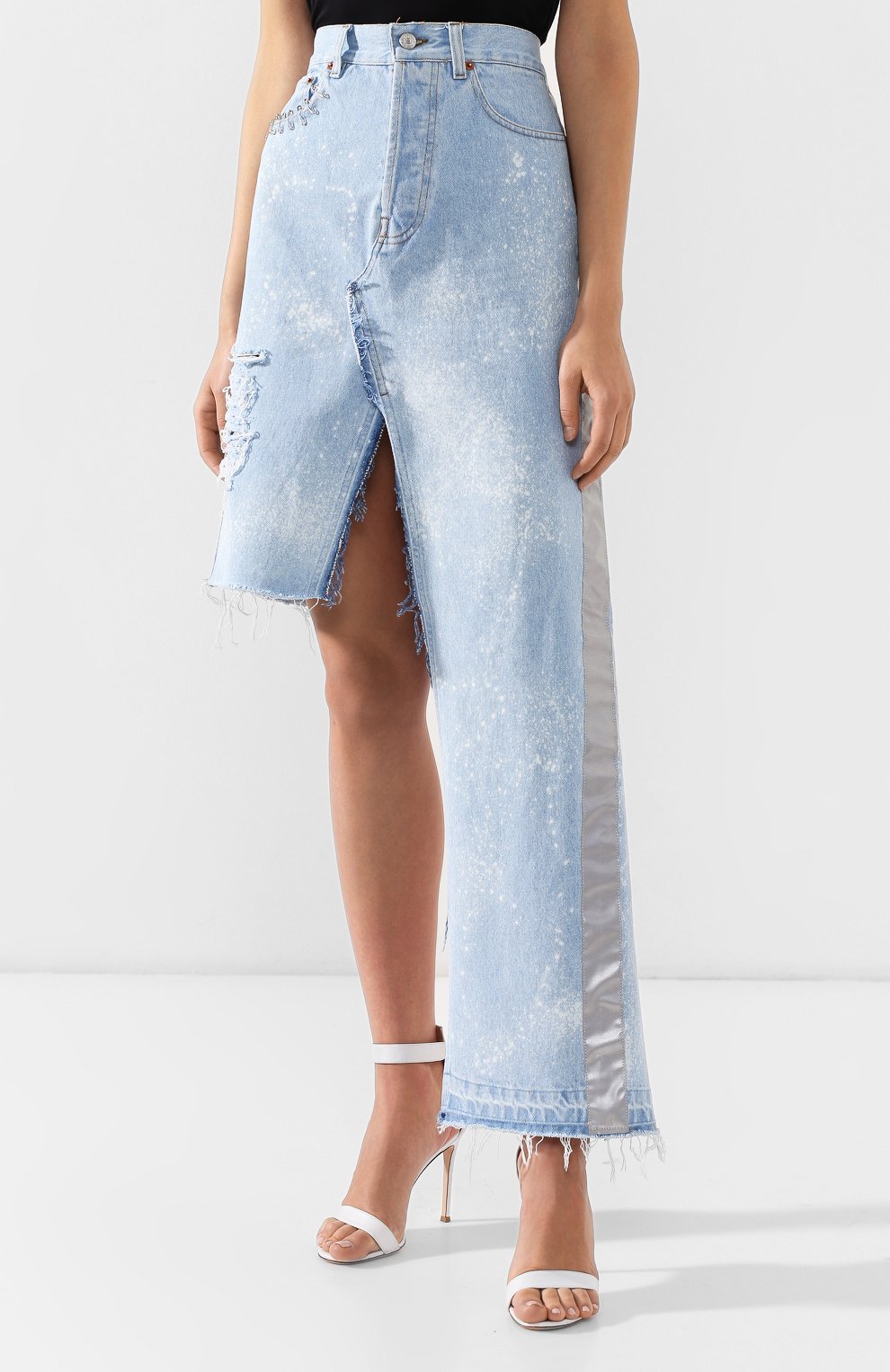 Джинсовая юбка FORTE DEI MARMI COUTURE голубого цвета по цене 33750 руб., арт. FDMC SS19 6248, фото 3 Джинсовая юбка FORTE DEI MARMI COUTURE, арт. FDMC SS19 6248, фото 3