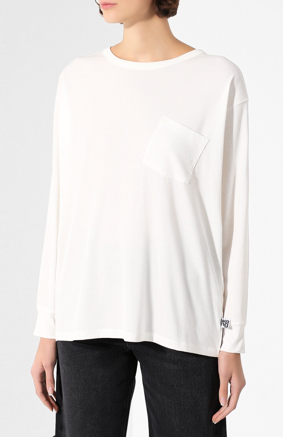 Хлопковый лонгслив ALEXANDERWANG.T белого цвета по цене 20900 руб., арт. 4CC1201078, фото 3 Хлопковый лонгслив ALEXANDERWANG.T, арт. 4CC1201078, фото 3