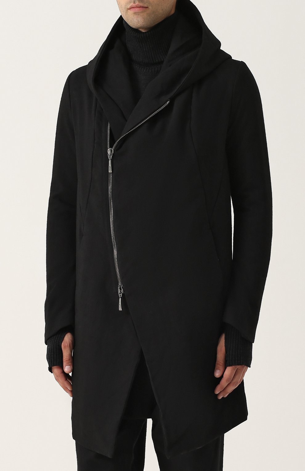 Пальто из смеси шерсти и льна на молнии с капюшоном MASNADA, арт. M1941, фото 3