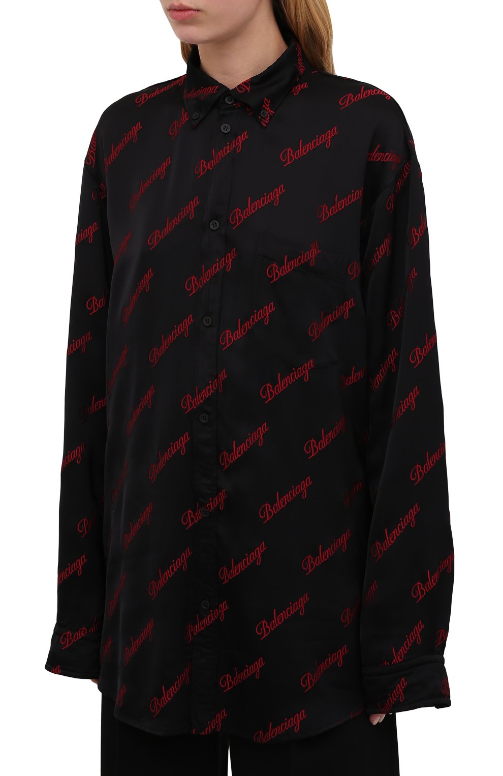 Рубашка из вискозы BALENCIAGA черного цвета по цене 158500 руб., арт. 658956/TK052, фото 3 Рубашка из вискозы BALENCIAGA, арт. 658956/TK052, фото 3
