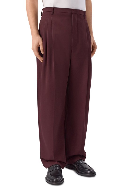 Шерстяные брюки Bottega Veneta 851380/V6DB0 Бордовый  851380/V6DB0 Фото 3
