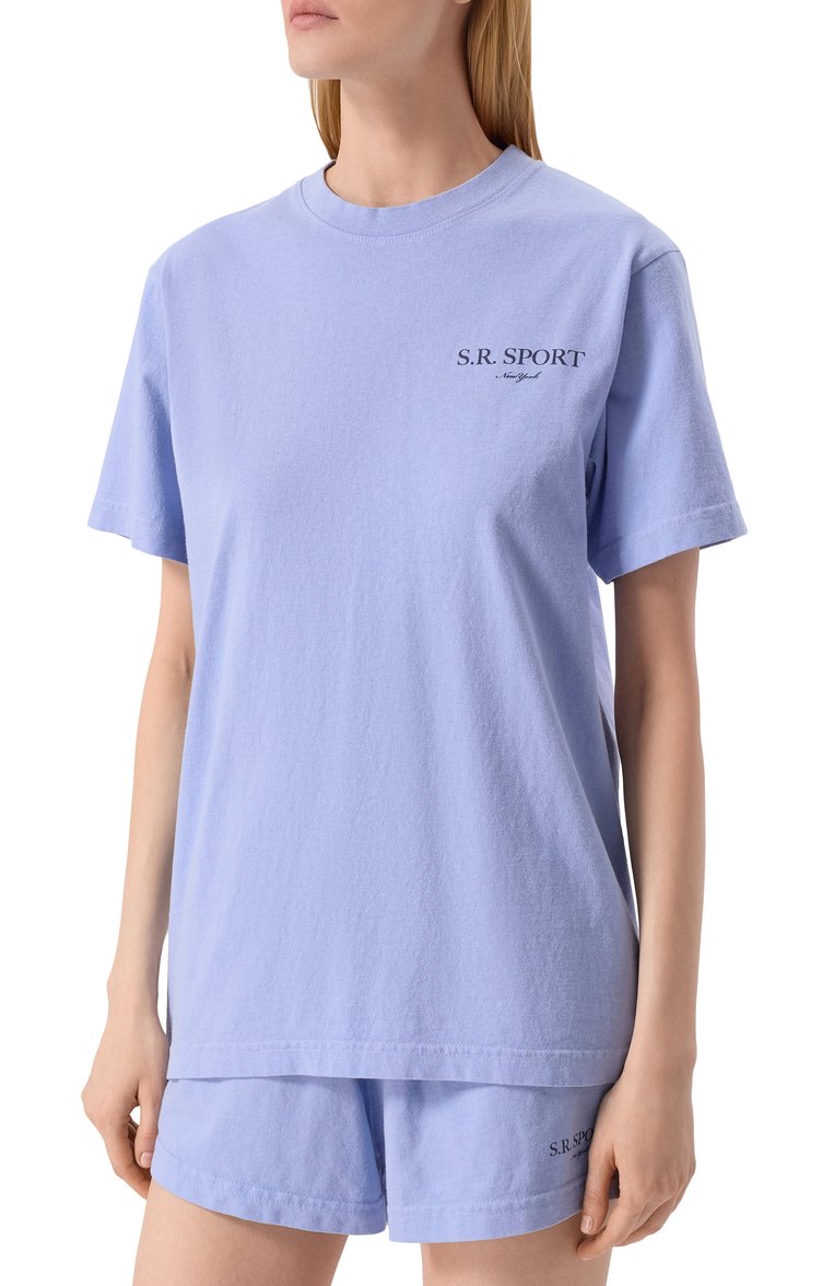 Хлопковая футболка SPORTY AND RICH, арт. T0043612201BL59, фото 1