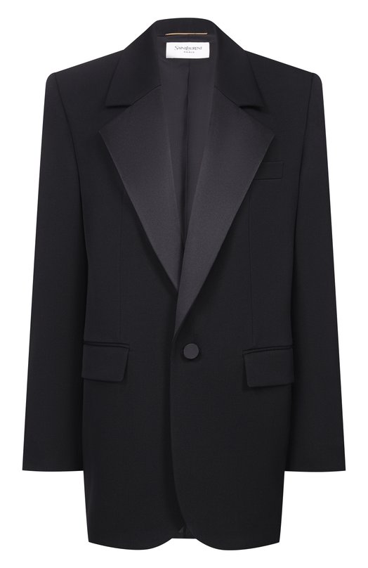 Шерстяной жакет Saint Laurent 850923/Y7E63 Чёрный 850923/Y7E63
