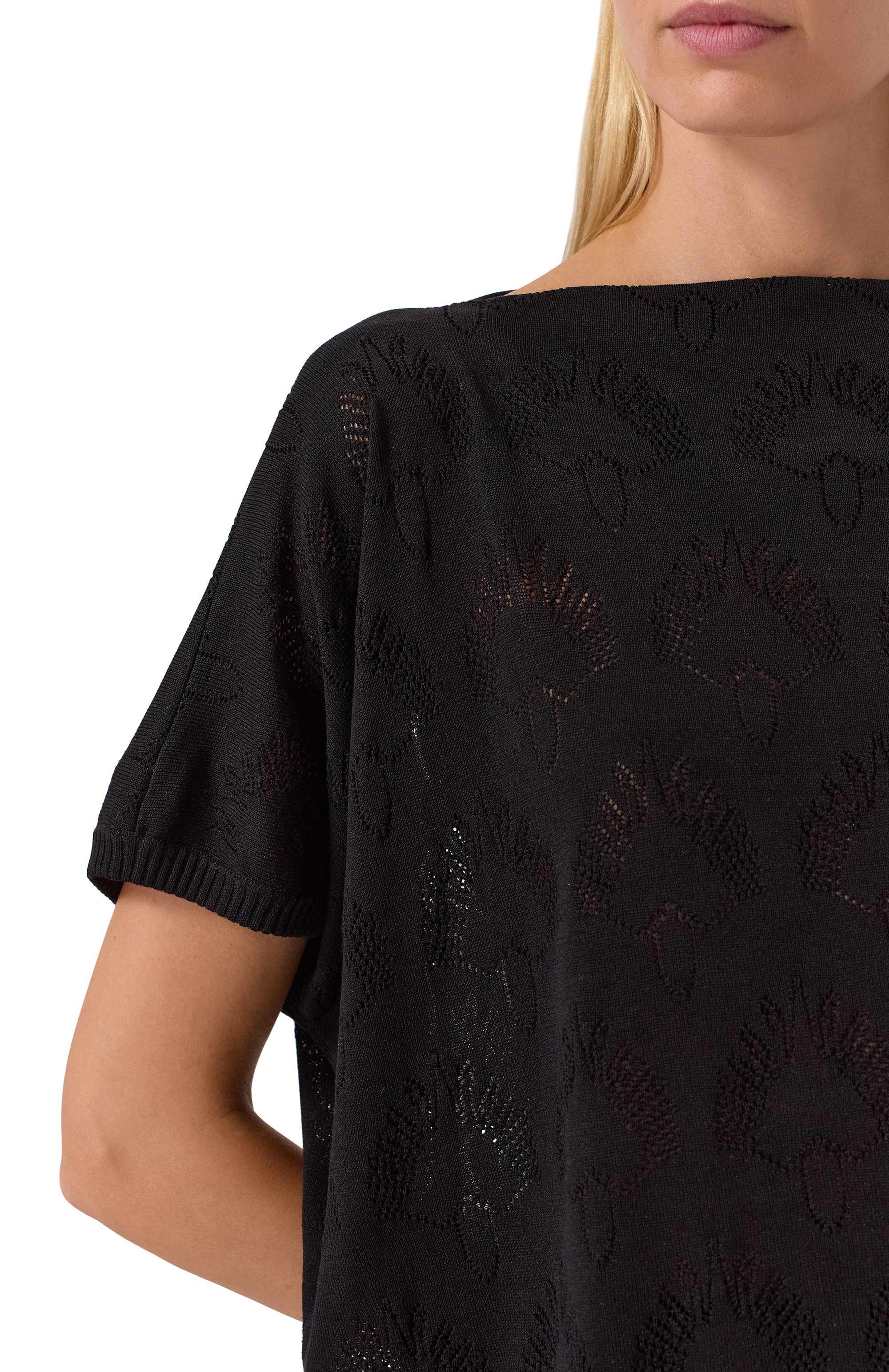 Пуловер из шелка и вискозы FREEAGE черного цвета по цене 45980 руб., арт. S25.JM135.6070.900, фото 5 Пуловер из шелка и вискозы FREEAGE, арт. S25.JM135.6070.900, фото 5