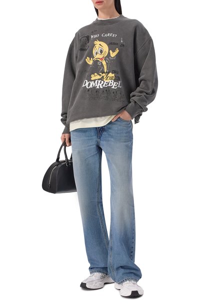 Хлопковый свитшот DOMREBEL серого цвета по цене 39900 руб., арт. WH0 CARES/SWEATSHIRT, фото 2 Хлопковый свитшот DOMREBEL, арт. WH0 CARES/SWEATSHIRT, фото 2