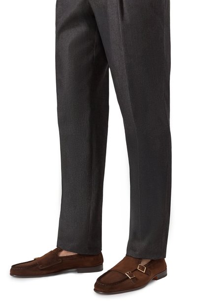 Замшевые монки hero SANTONI темно-коричневого цвета по цене 87550 руб., арт. MCHG18390LA4SEAA, фото 3 Замшевые монки hero SANTONI, арт. MCHG18390LA4SEAA, фото 3