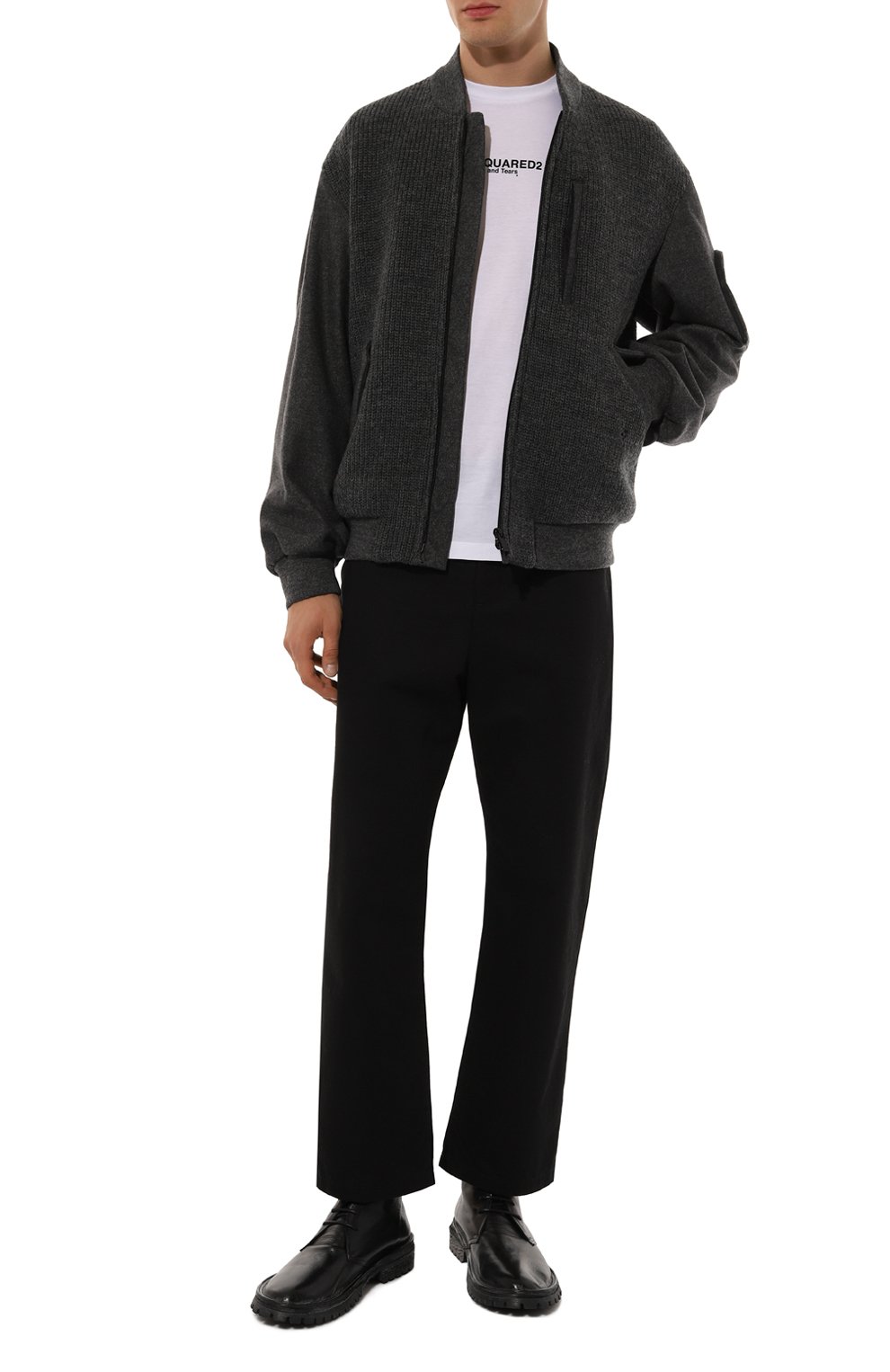 Шерстяной бомбер HEVO темно-серого цвета по цене 94600 руб., арт. CASTR0 KT 190/G754, фото 2 Шерстяной бомбер HEVO, арт. CASTR0 KT 190/G754, фото 2