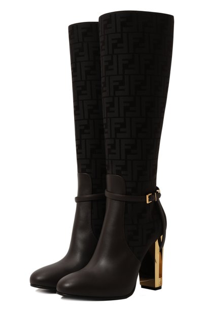 Женские комбинированные сапоги delfina FENDI, ар�т. 8W8440 A0MF