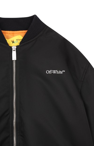 Утепленный бомбер OFF-WHITE черного цвета по цене 52950 руб., арт. 0BEH002F25FAB001/12+, фото 3 Утепленный бомбер OFF-WHITE, арт. 0BEH002F25FAB001/12+, фото 3