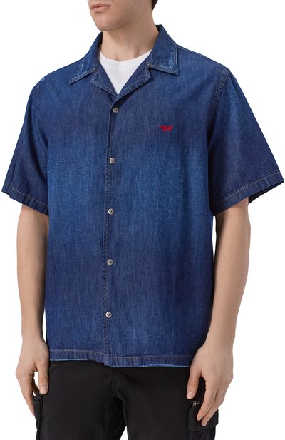 Джинсовая рубашка d-nabil-d DIESEL темно-синего цвета по цене 18550 руб., арт. A16957/0DBDB, фото 3 Джинсовая рубашка d-nabil-d DIESEL, арт. A16957/0DBDB, фото 3