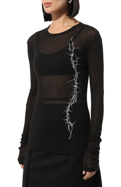 Хлопковый лонгслив ANN DEMEULEMEESTER, арт. 2402-W-JTS12-35-FA434-099, фото 3